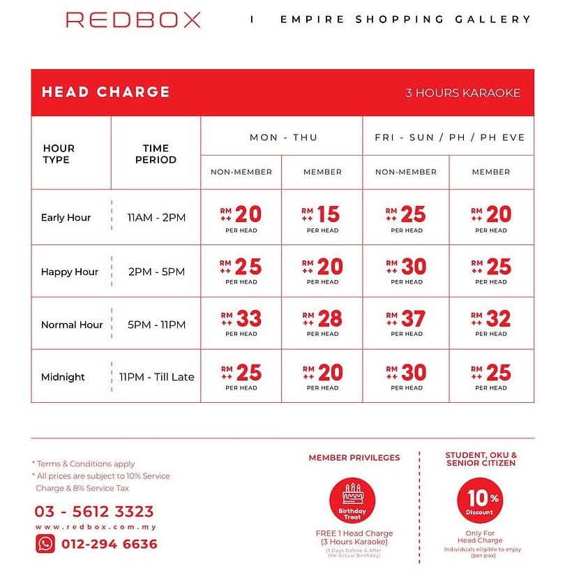 red box karaoke empire shopping gallery