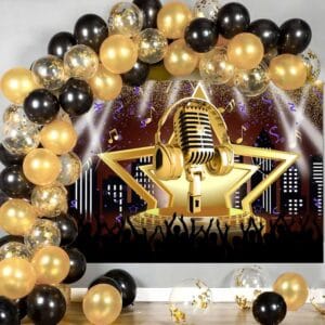 Google Play/App Store Gift Card for Karaoke Apps 5 Themed Balloons and Party Decorations for Karaoke Night