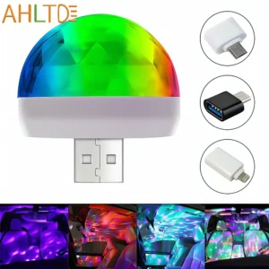 Car LED USB RGB Ambient Music Light for Karaoke Parties